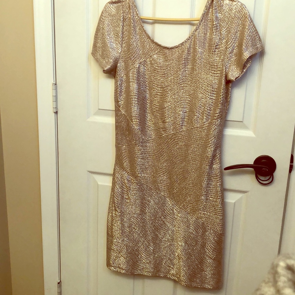 Free People glam gold dress